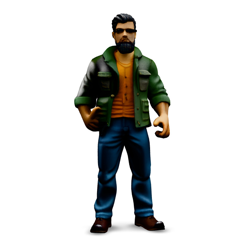 Realistic Male Figure 3D Model Low-poly 3D model_3