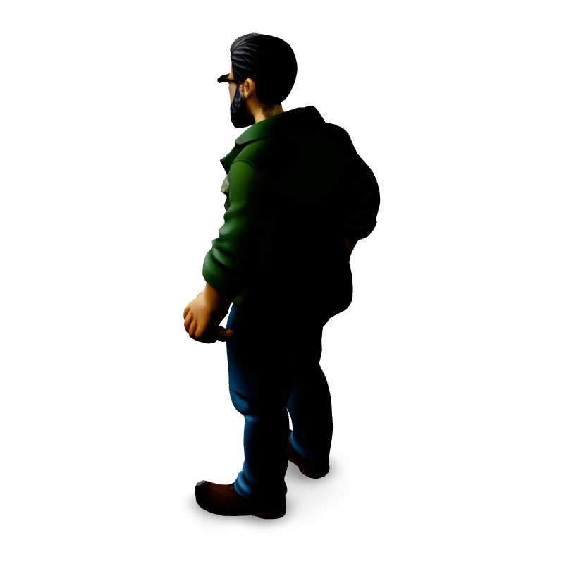 Realistic Male Figure 3D Model Low-poly 3D model_4