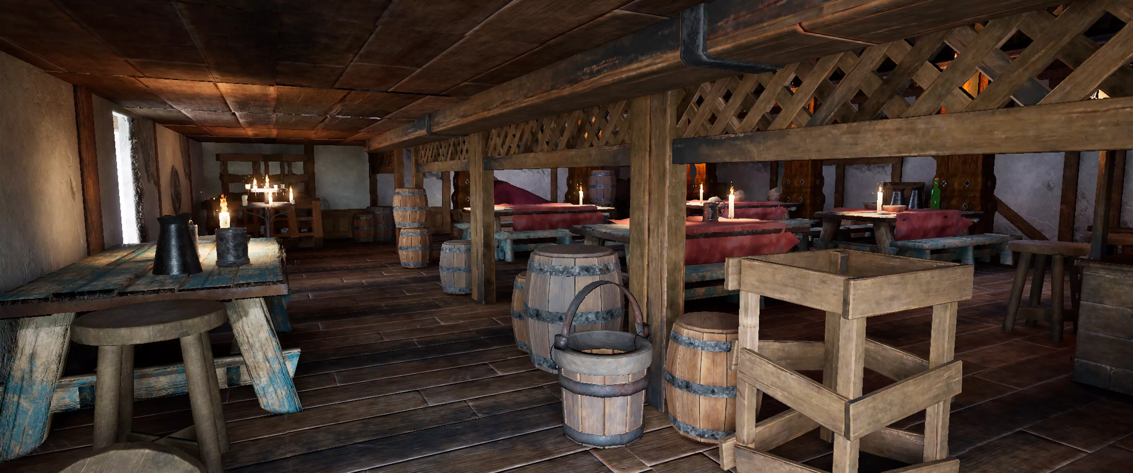 The Emberhearth Inn Game-Ready Medieval Tavern Environment Low-poly 3D model