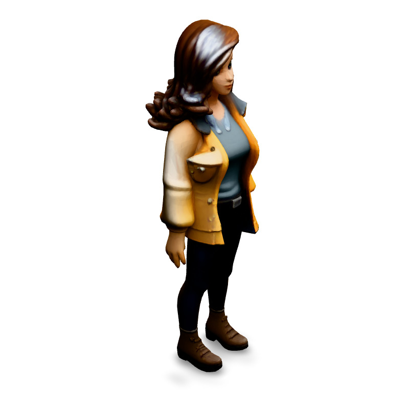 Stylized 3D Female Character Model Low-poly 3D model_2