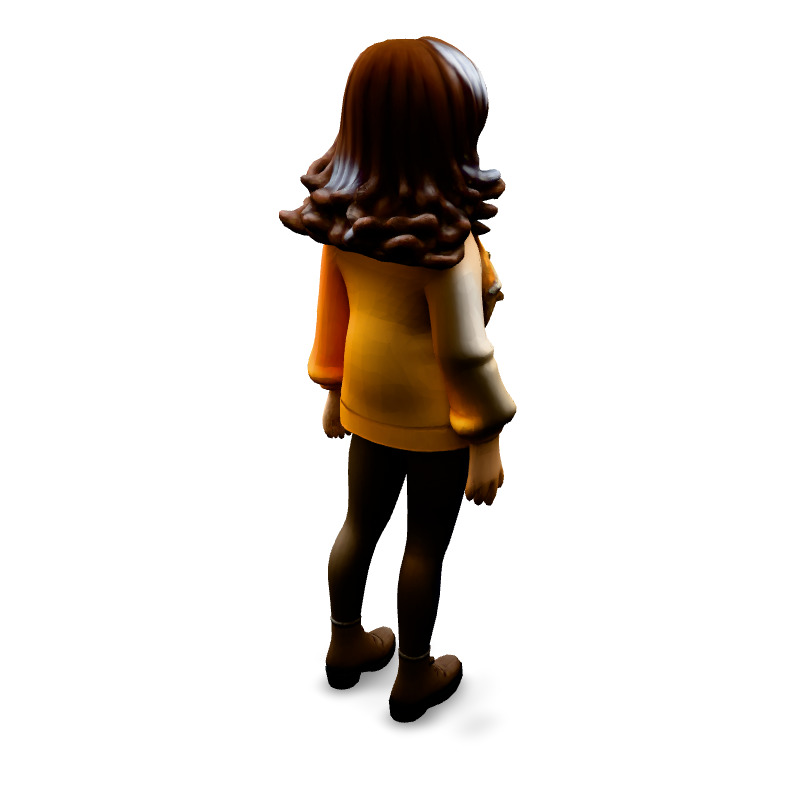 Stylized 3D Female Character Model Low-poly 3D model_5