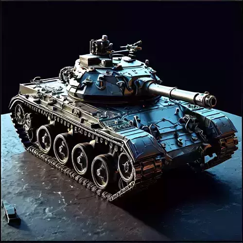 Realistic Battle Tank 3D Model Low-poly 3D model
