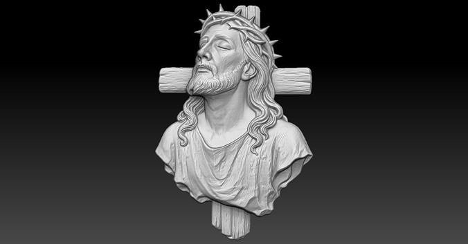 4 Jesus and cross CNC Relief Model 3D print model
