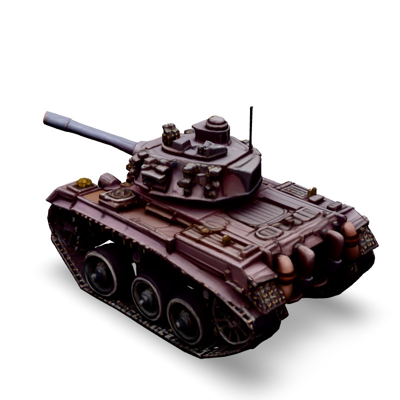 Realistic Detailed Military Tank Model Low-poly 3D model_4