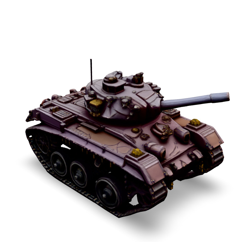 Realistic Detailed Military Tank Model Low-poly 3D model_2