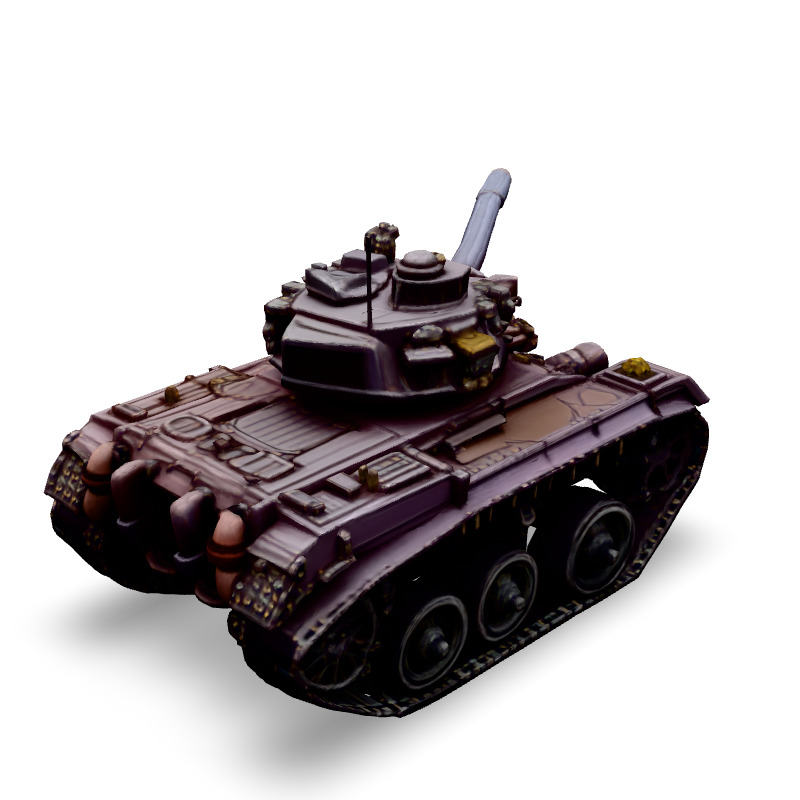 Realistic Detailed Military Tank Model Low-poly 3D model_5