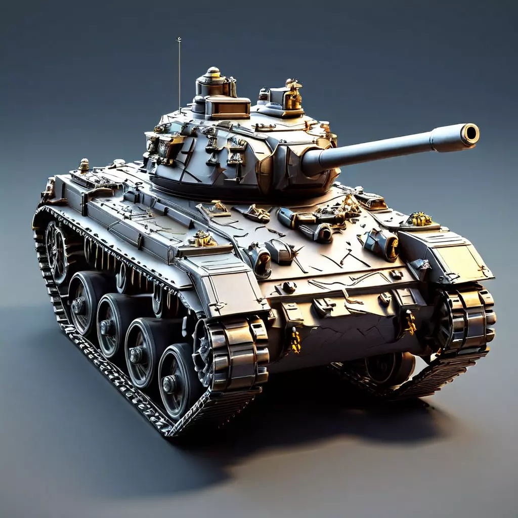 Realistic Detailed Military Tank Model Low-poly 3D model_0