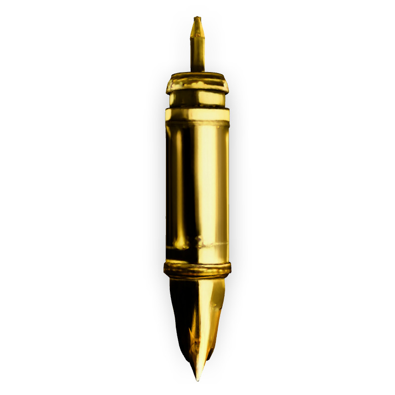 Golden Futuristic Pen 3D Model Low-poly 3D model_7