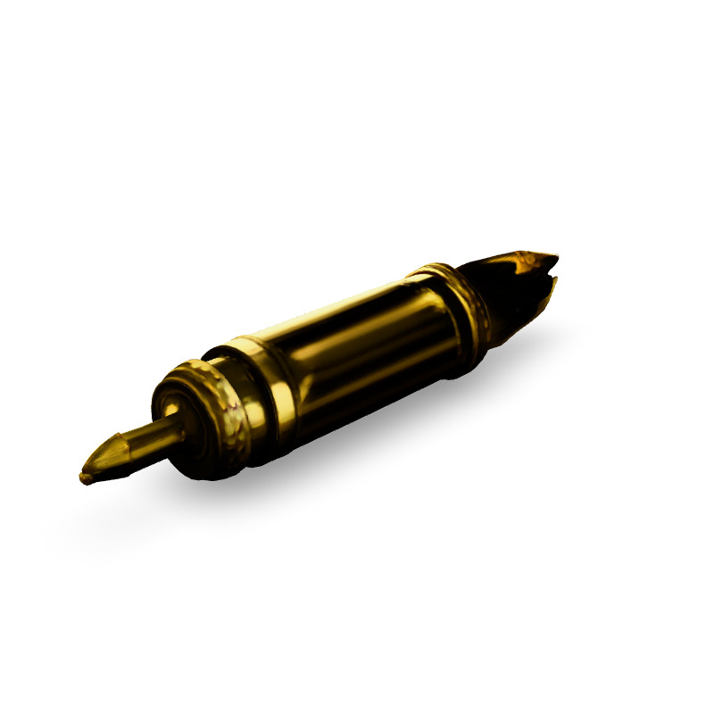 Golden Futuristic Pen 3D Model Low-poly 3D model_5