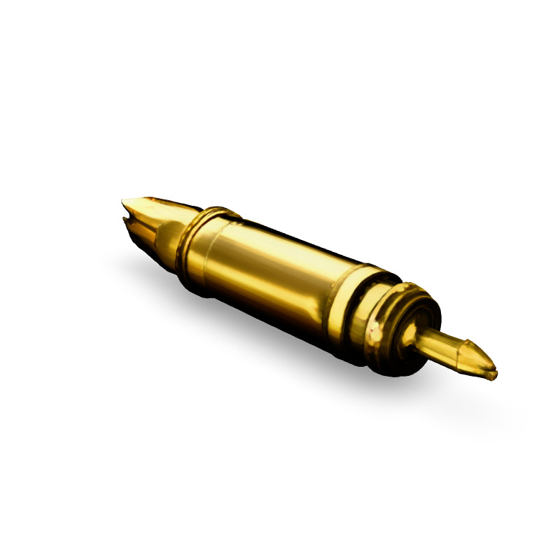 Golden Futuristic Pen 3D Model Low-poly 3D model_4