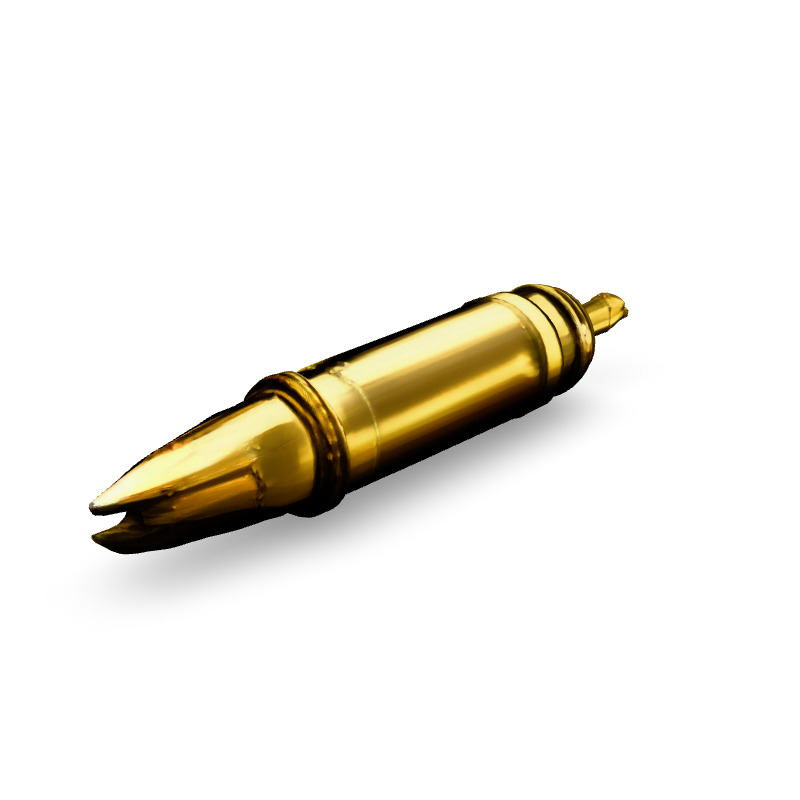 Golden Futuristic Pen 3D Model Low-poly 3D model_1