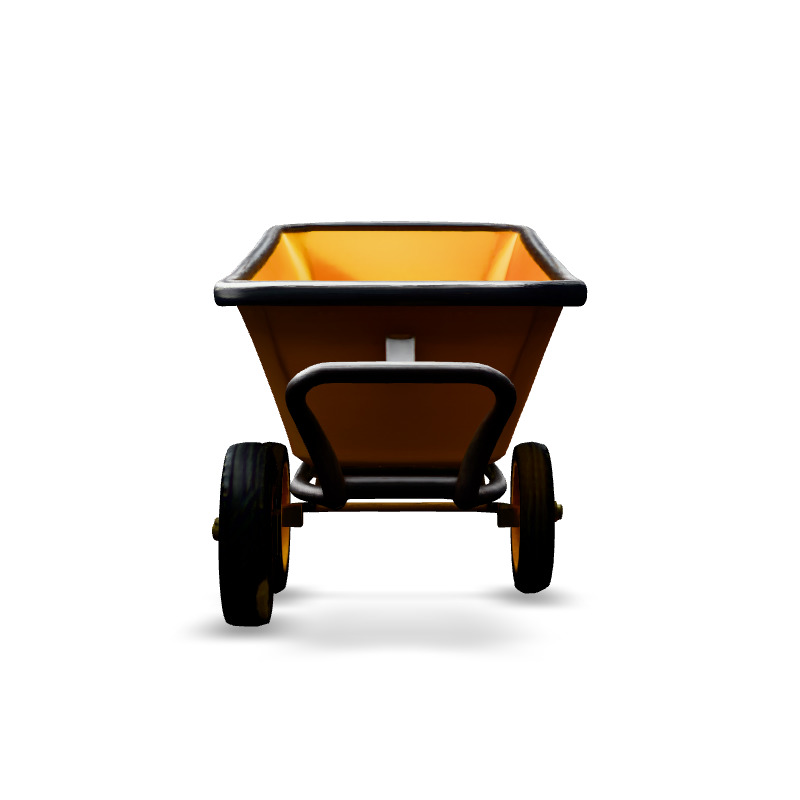 Realistic Yellow Wheelbarrow 3D Model Low-poly 3D model_3