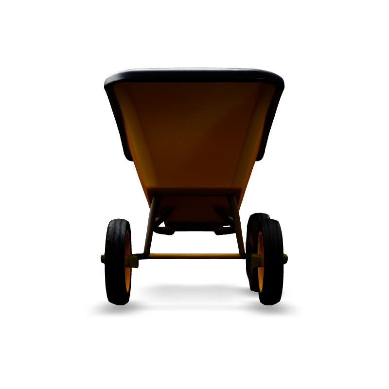 Realistic Yellow Wheelbarrow 3D Model Low-poly 3D model_6