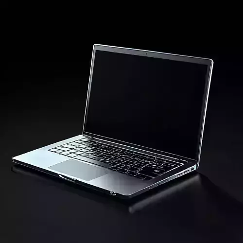Realistic Silver Laptop 3D Model