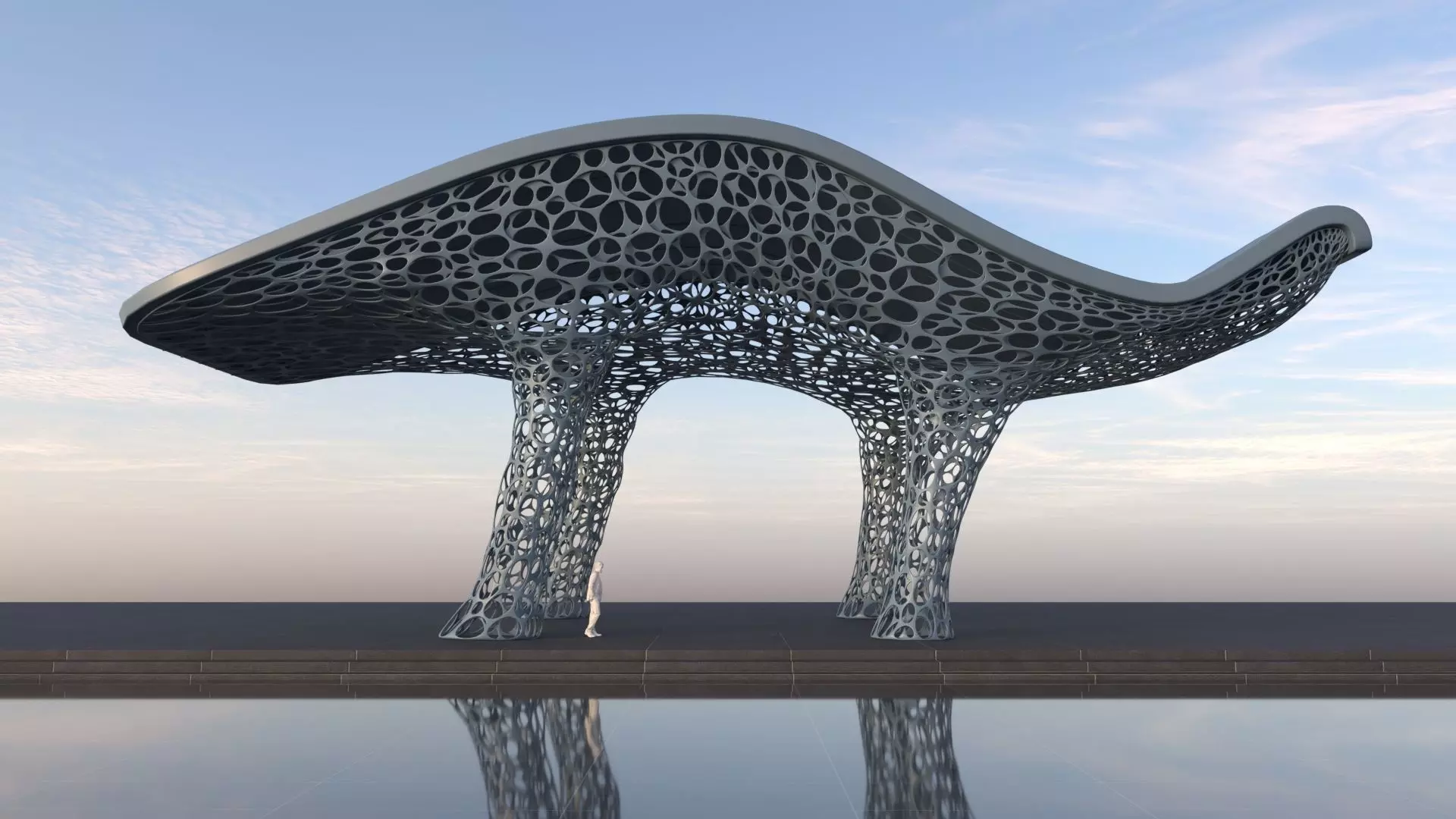Futuristic high Pavilion 3D model