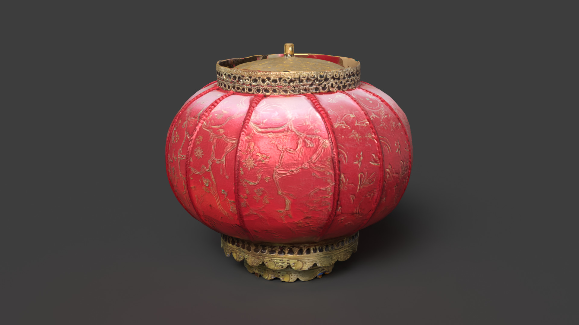 Chinese red lantern Low-poly 3D model_2