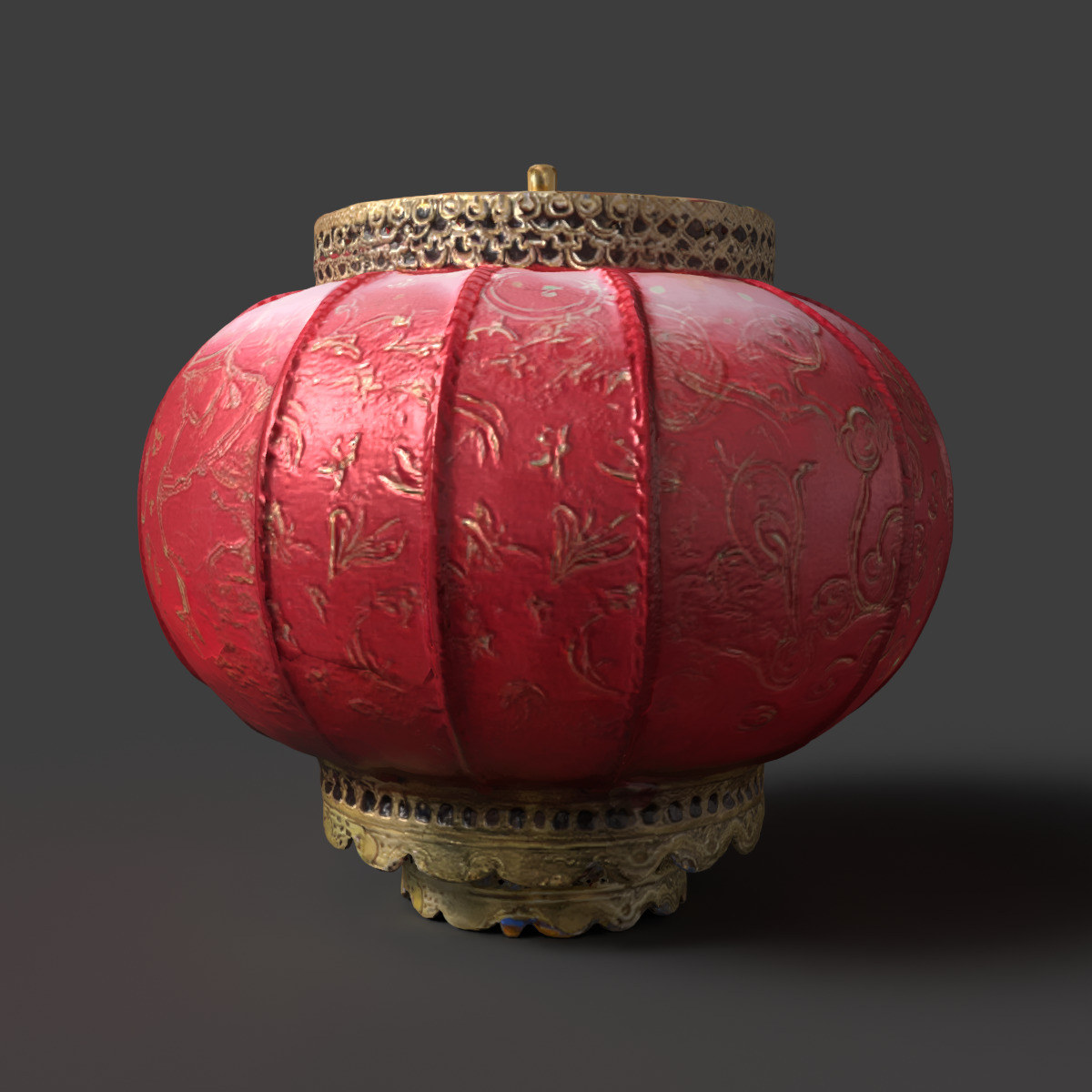 Chinese red lantern Low-poly 3D model_6