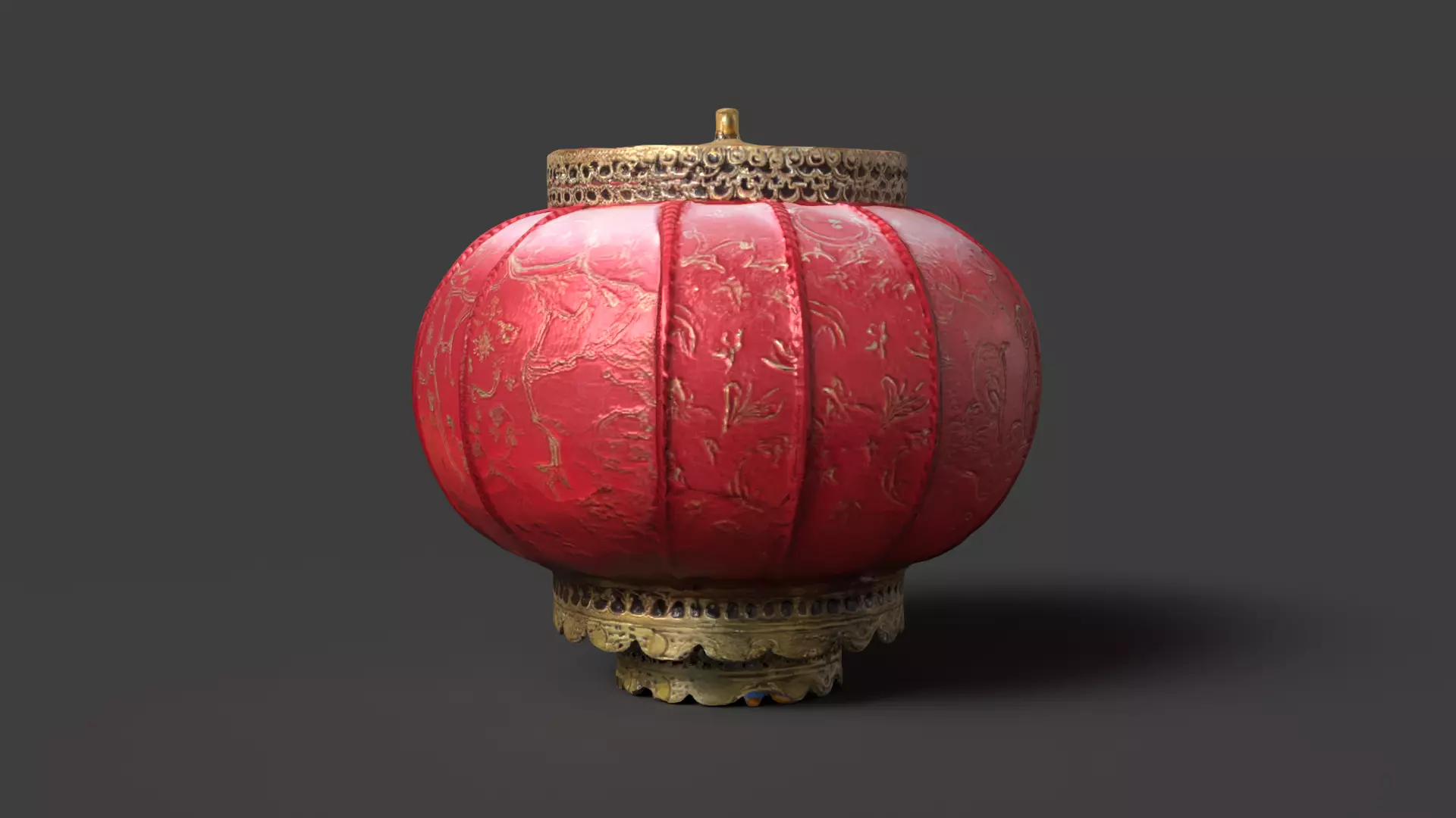 Chinese red lantern Low-poly 3D model_0