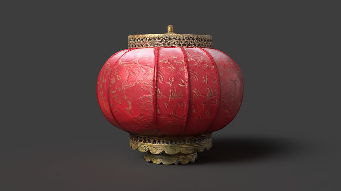 Chinese red lantern   Low-poly 3D model