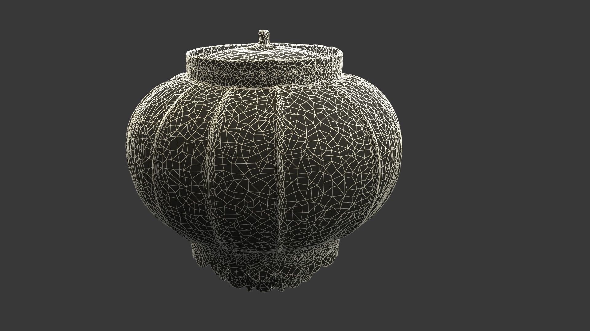 Chinese red lantern Low-poly 3D model_7