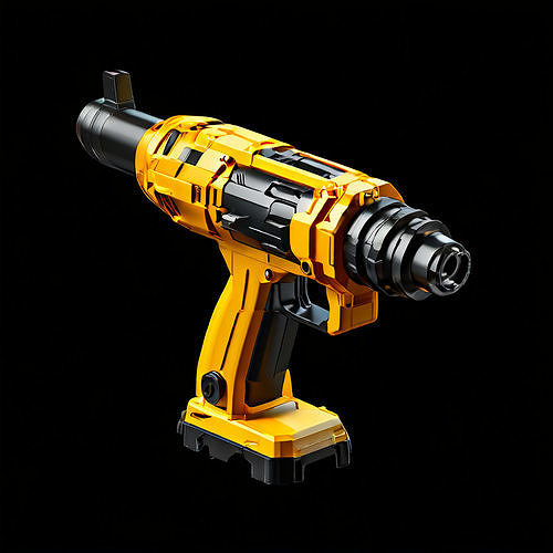 SciFi Cordless Drill Low-poly 3D model