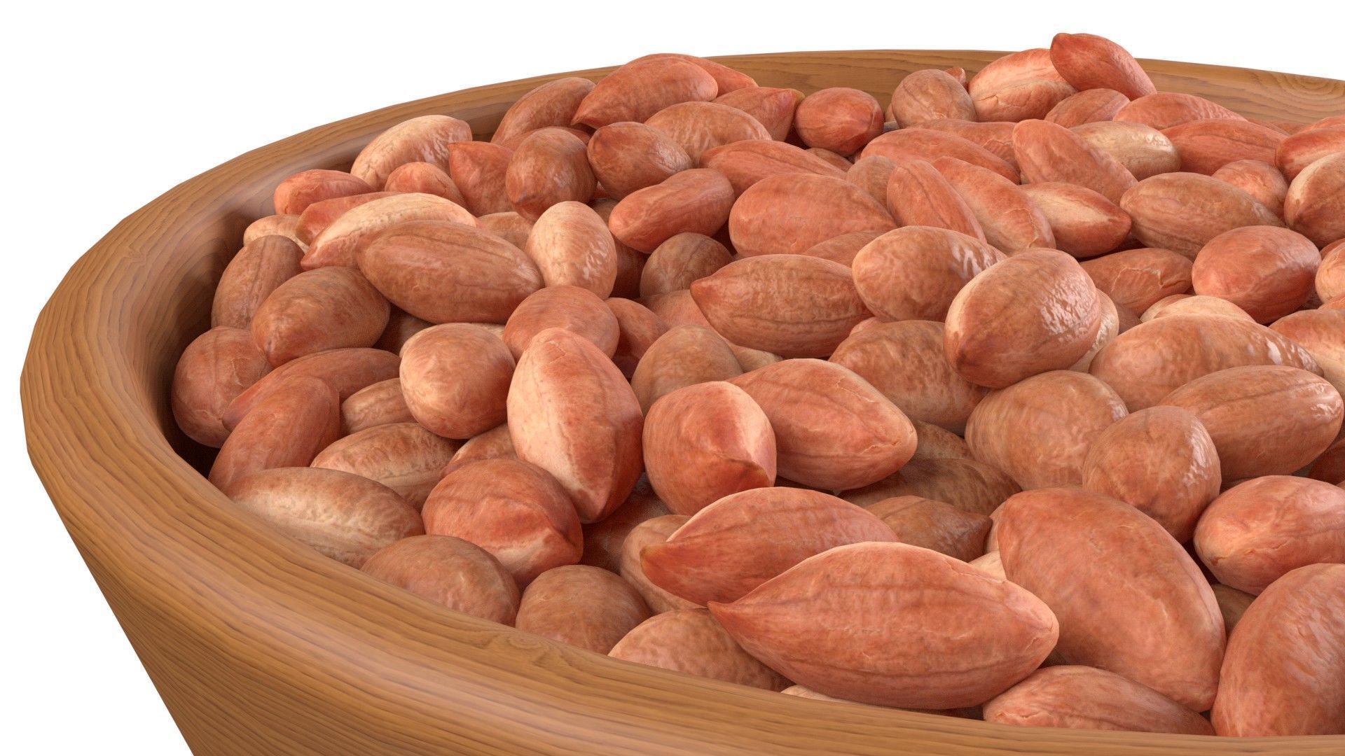 Peanut kernel brown bowl   Low-poly 3D model_3