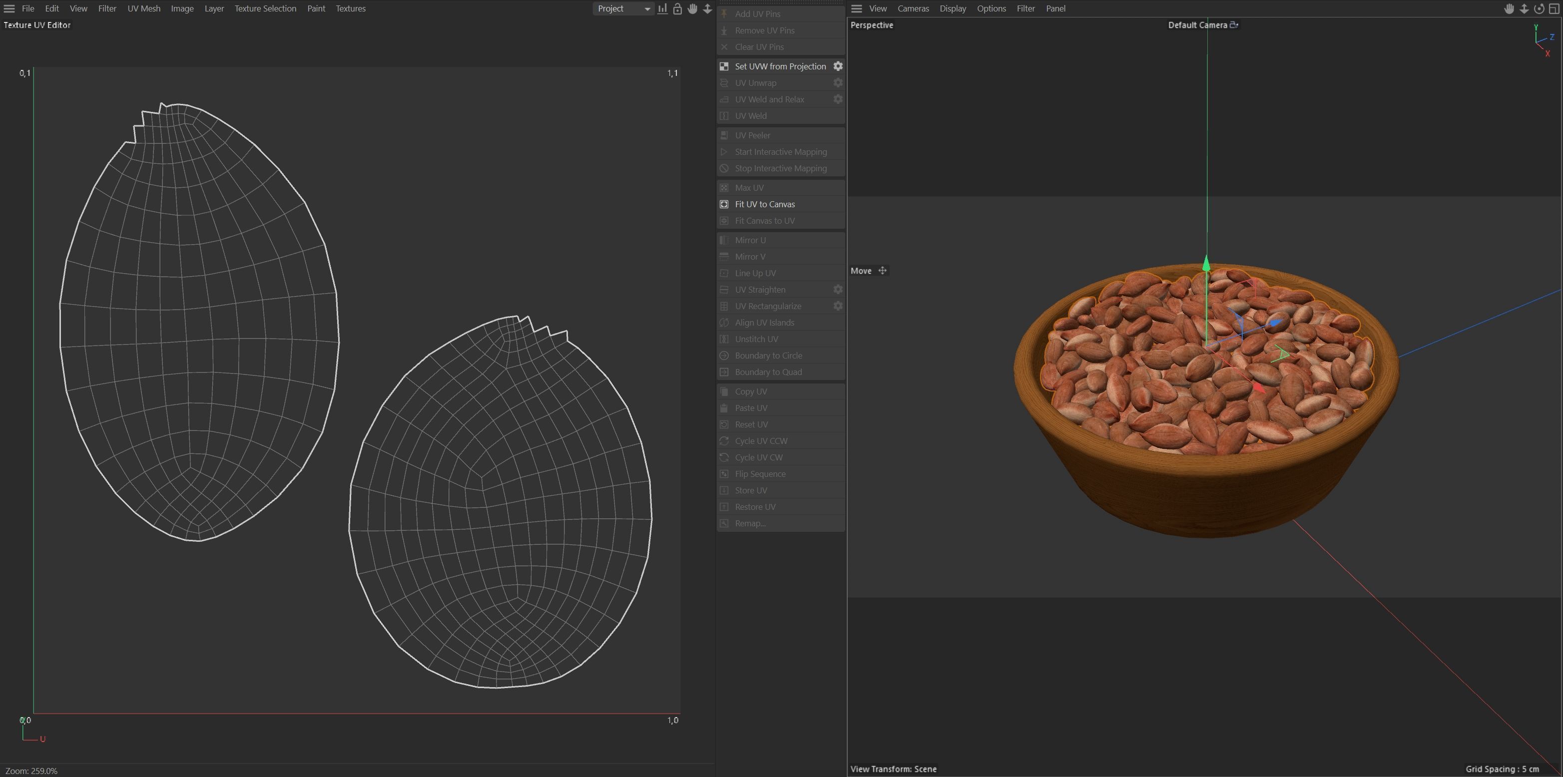 Peanut kernel brown bowl   Low-poly 3D model_7