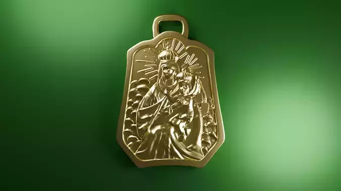 Two Sided Golden Pendant 3D print model