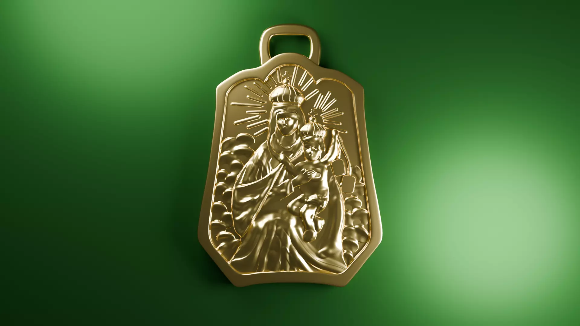 Two Sided Golden Pendant 3D print model