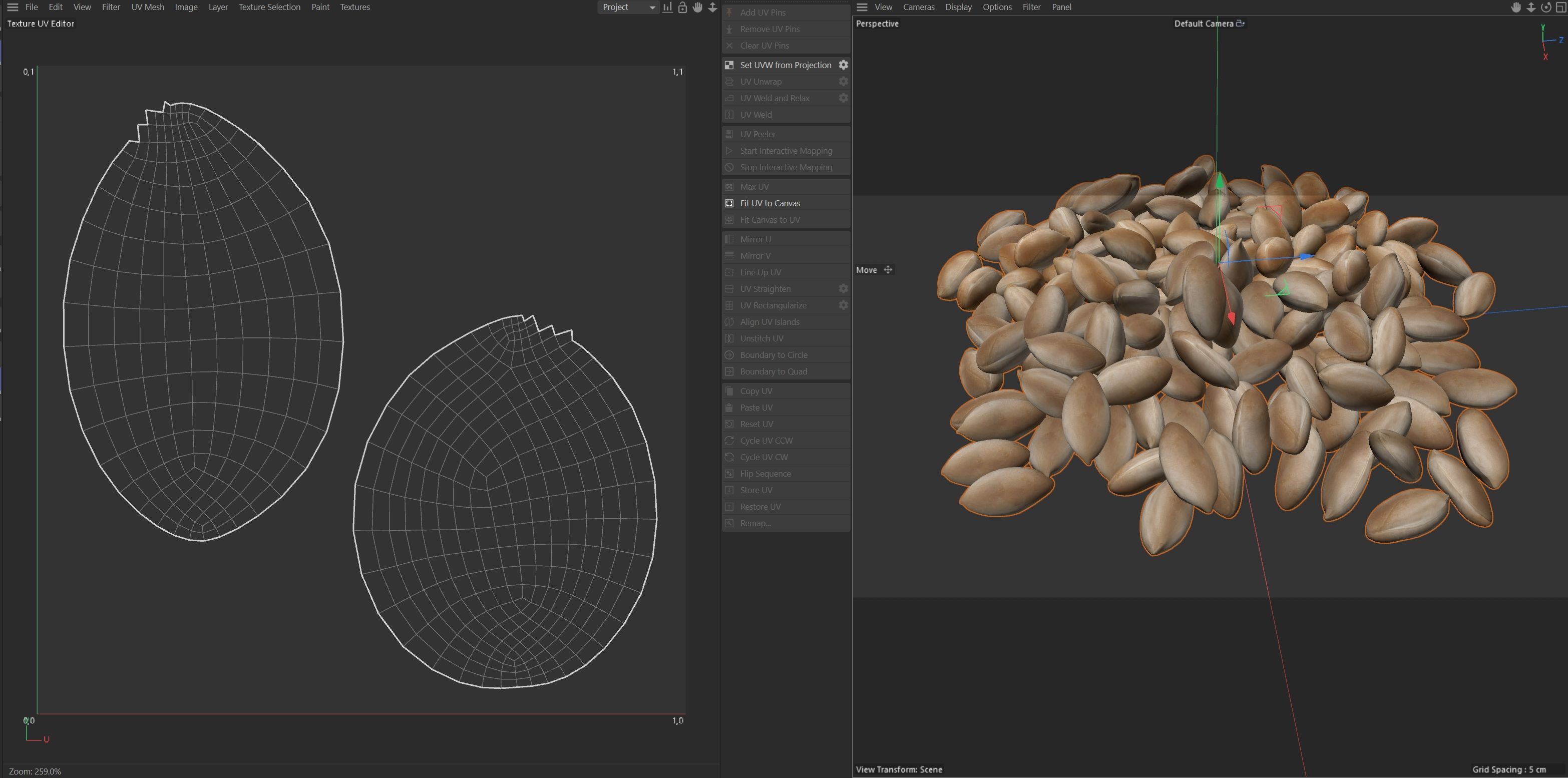 Peanut kernel brown pile Low-poly 3D model_8