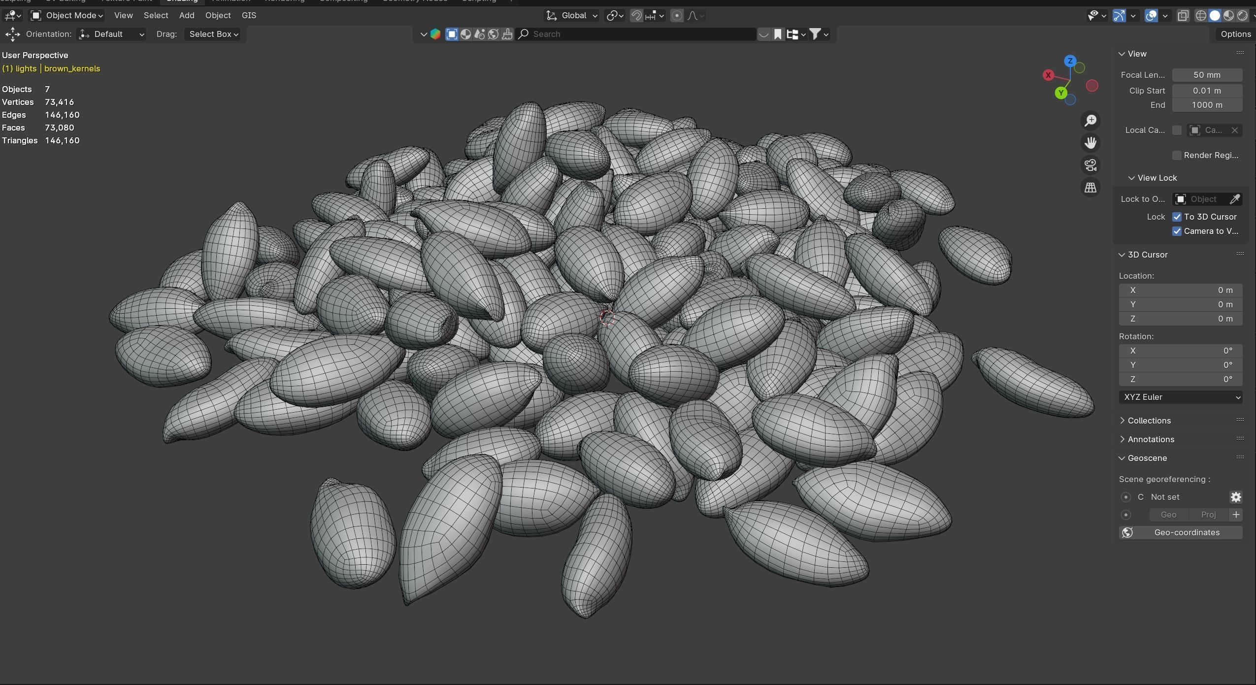 Peanut kernel brown pile Low-poly 3D model_9