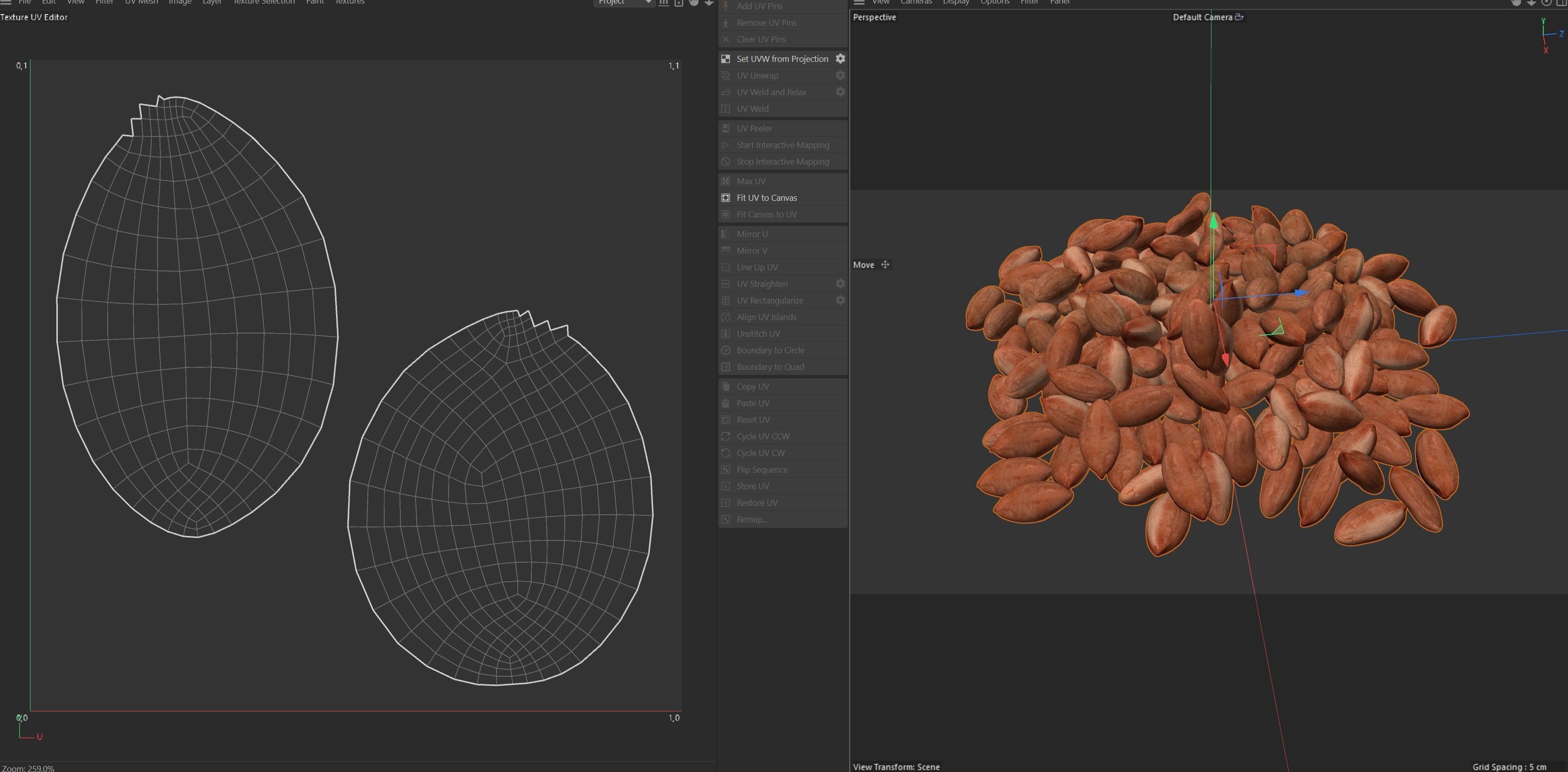 Peanut kernel brown pile Low-poly 3D model_7