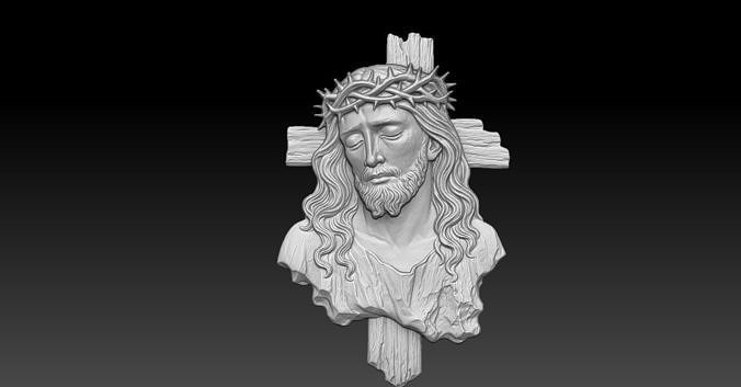 5 Jesus and cross CNC Relief Model 3D print model