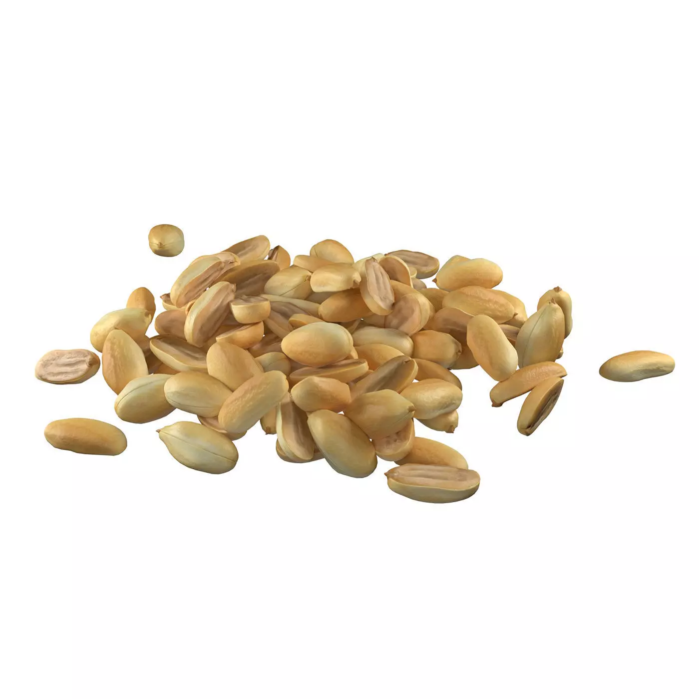 Peanut kernel half and full pile    Low-poly 3D model_0