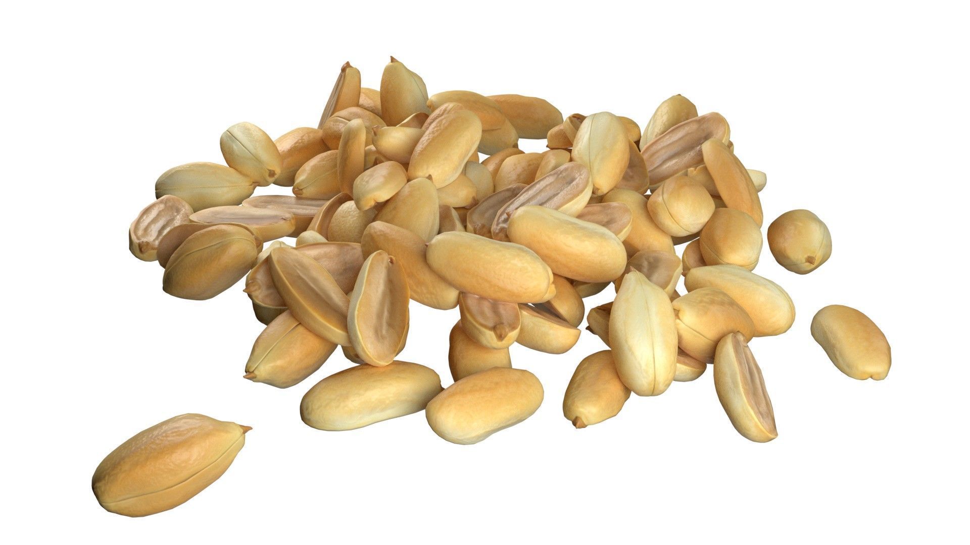 Peanut kernel half and full pile    Low-poly 3D model_5