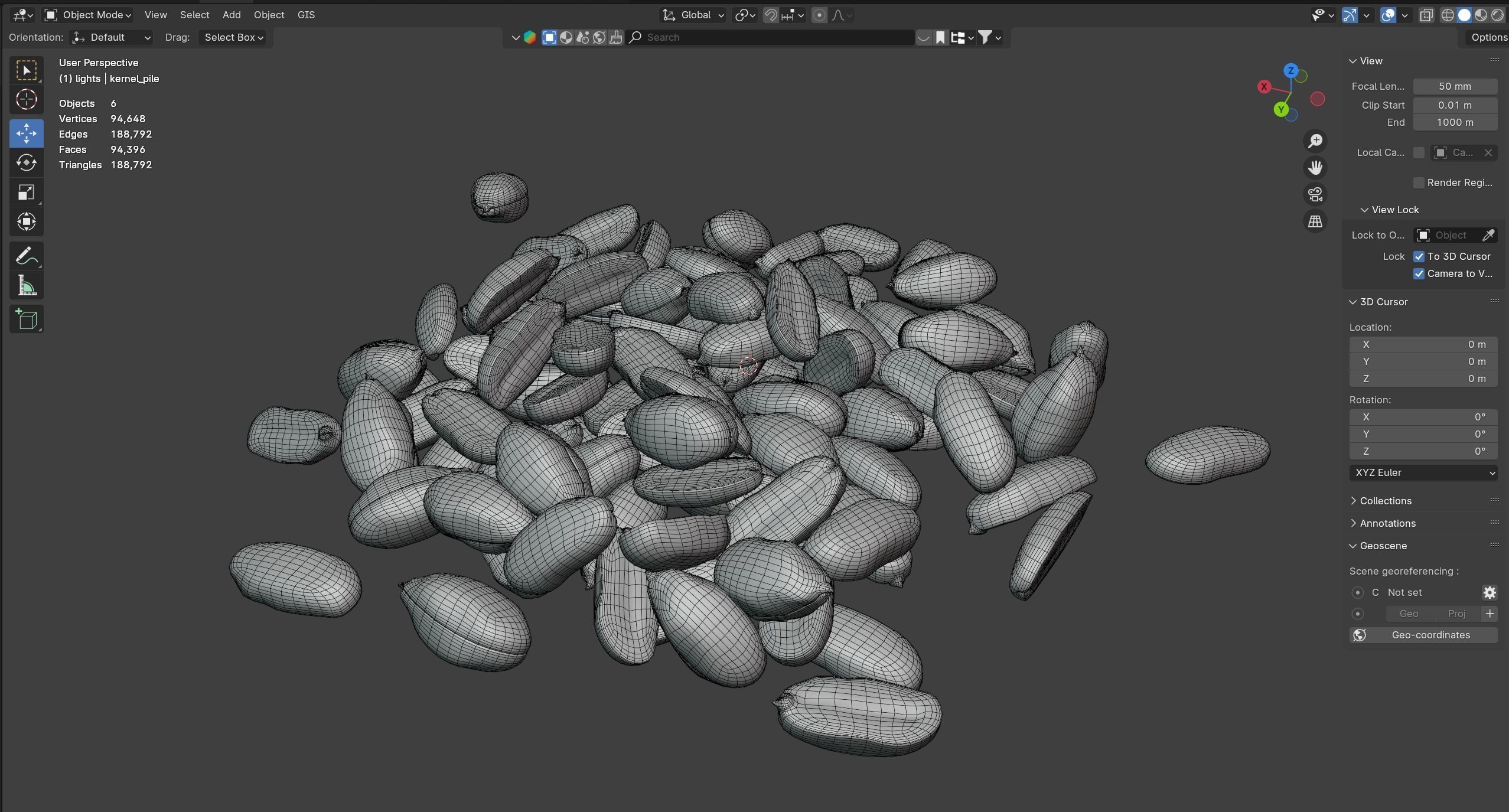 Peanut kernel half and full pile    Low-poly 3D model_7
