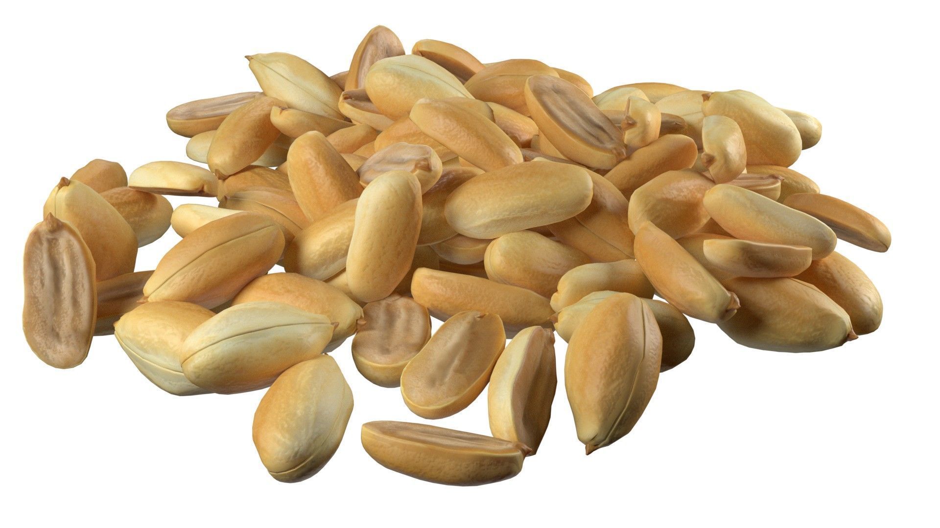 Peanut kernel half and full pile    Low-poly 3D model_4