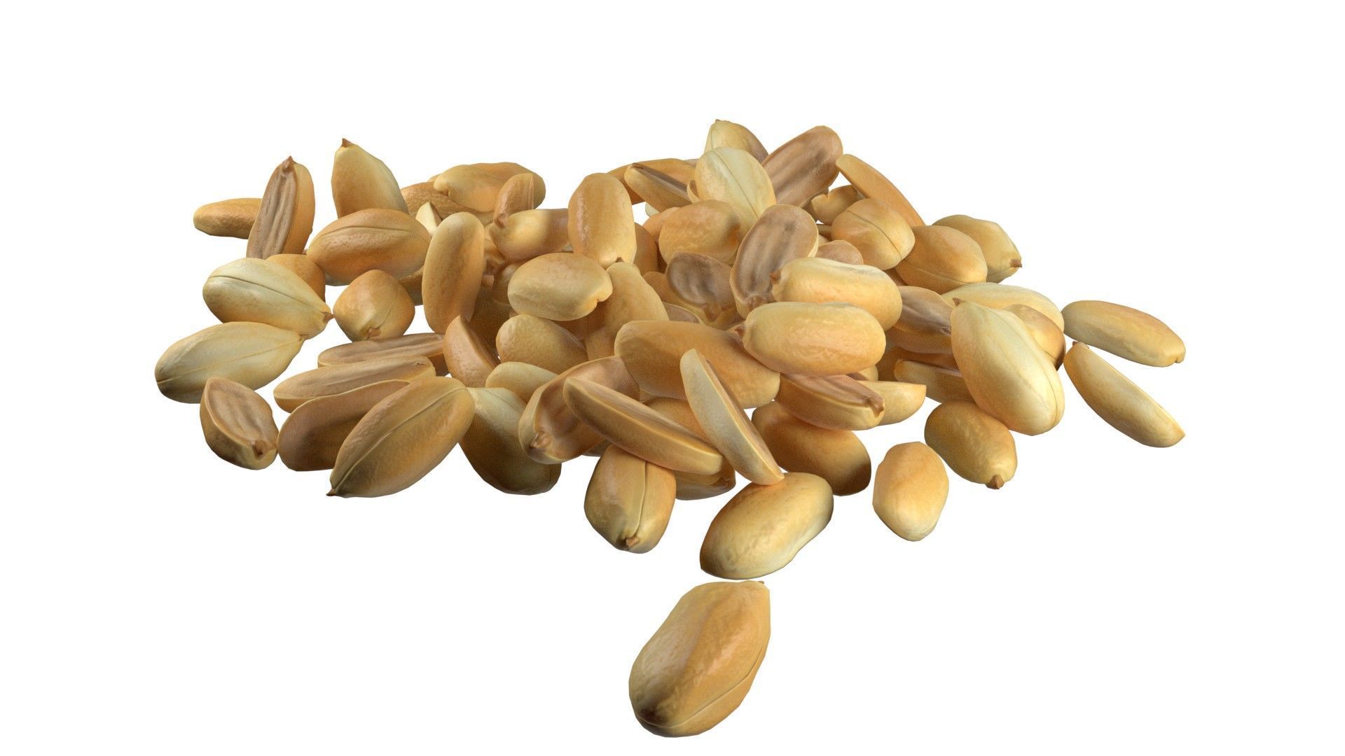 Peanut kernel half and full pile    Low-poly 3D model_3