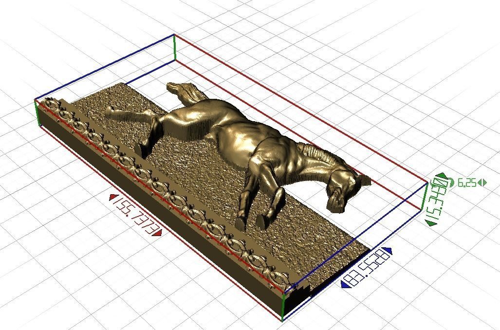 Galloping Horse in reliefs 3D print model_5