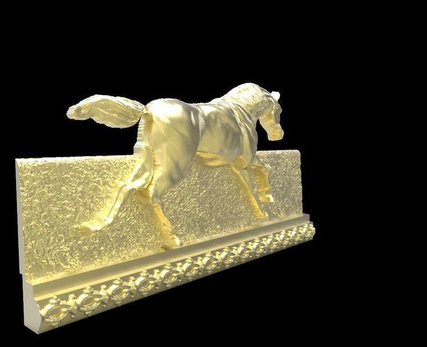 Galloping Horse in reliefs 3D print model_1