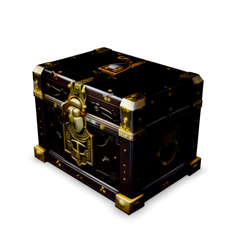 Ornate Treasure Chest 3D Model Low-poly 3D model_1