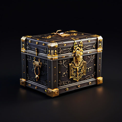 Ornate Treasure Chest 3D Model Low-poly 3D model