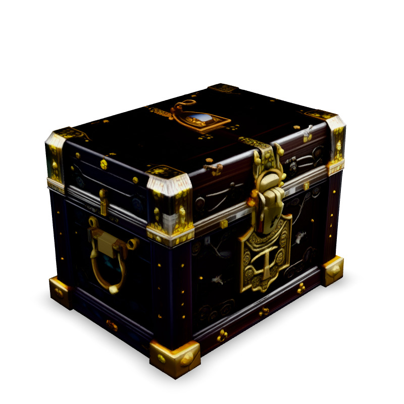 Ornate Treasure Chest 3D Model Low-poly 3D model_2