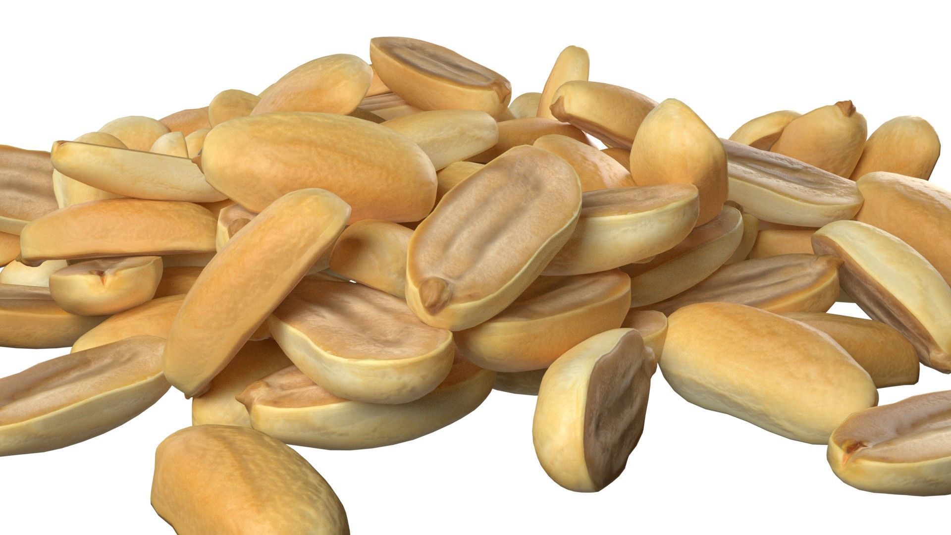 Peanut kernel white half pile Low-poly 3D model_4