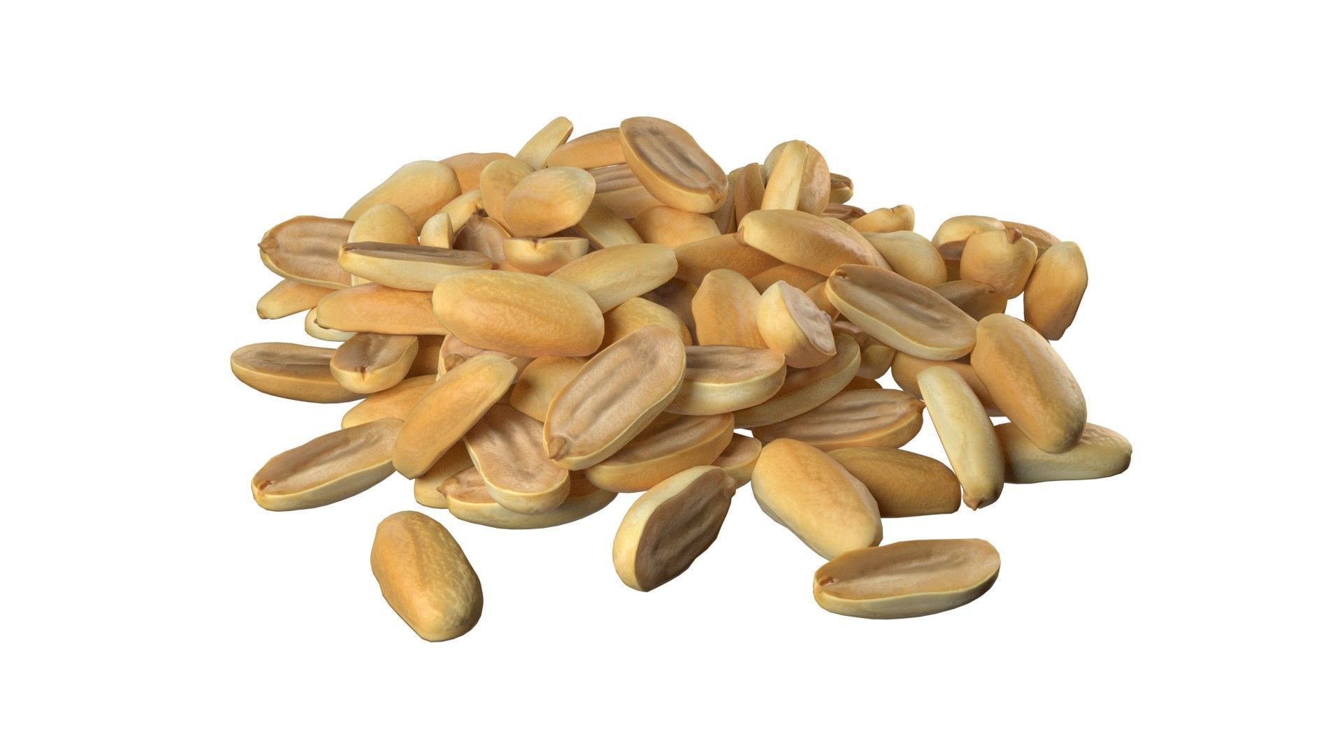 Peanut kernel white half pile Low-poly 3D model_2