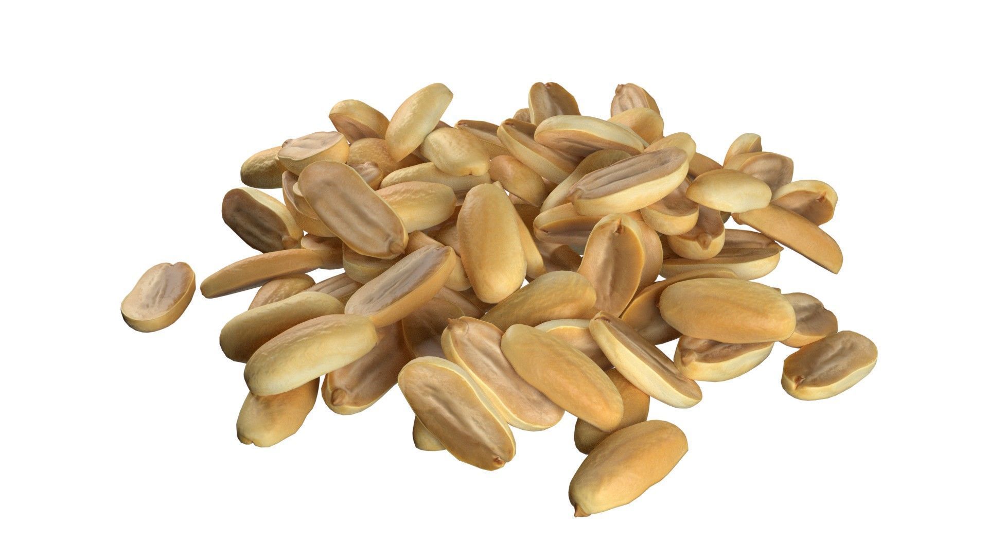 Peanut kernel white half pile Low-poly 3D model_1