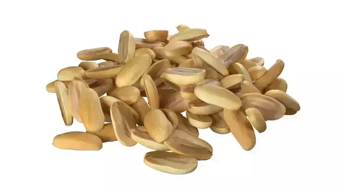 Peanut kernel white half pile Low-poly 3D model