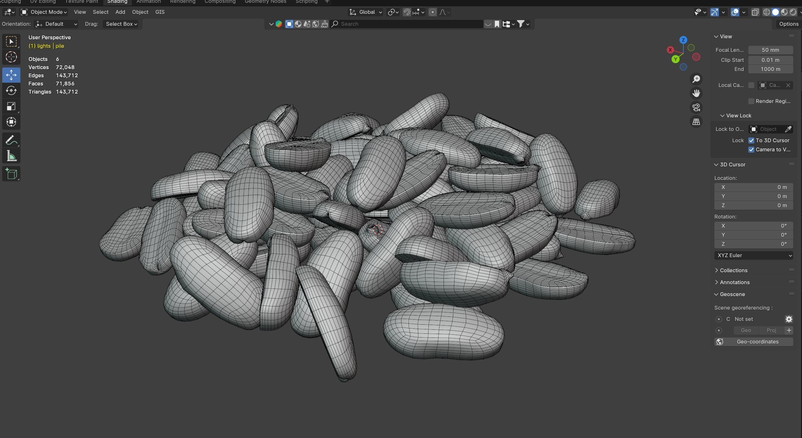 Peanut kernel white half pile Low-poly 3D model_7