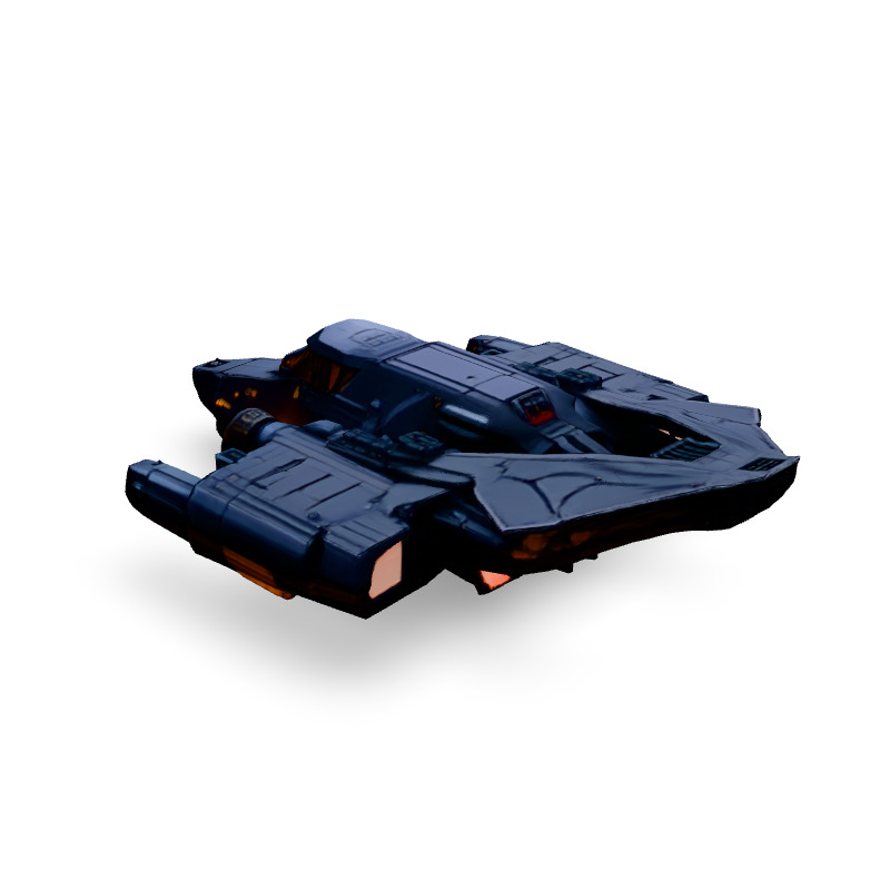 Scifi Gunship Futuristic Spacecraft Model Low-poly 3D model_4
