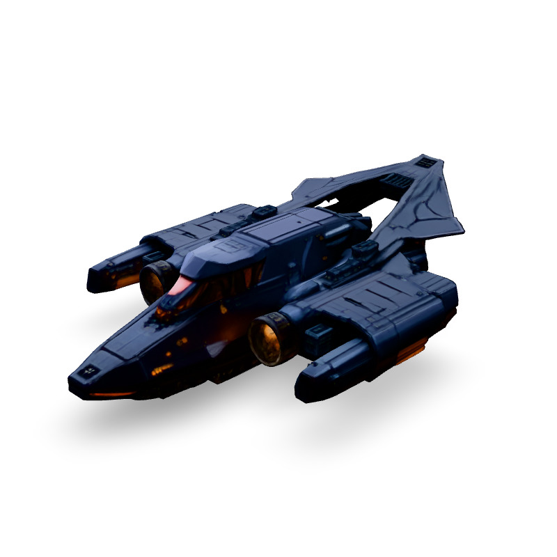 Scifi Gunship Futuristic Spacecraft Model Low-poly 3D model_1
